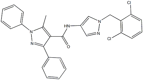 N-[1-(2,6-dichlorobenzyl)-1H-pyrazol-4-yl]-5-methyl-1,3-diphenyl-1H-pyrazole-4-carboxamide Struktur