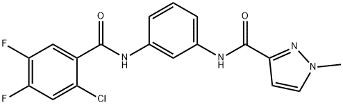 N-{3-[(2-chloro-4,5-difluorobenzoyl)amino]phenyl}-1-methyl-1H-pyrazole-3-carboxamide Struktur