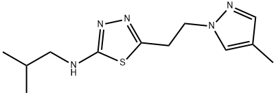 N-isobutyl-N-{5-[2-(4-methyl-1H-pyrazol-1-yl)ethyl]-1,3,4-thiadiazol-2-yl}amine Struktur