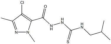 2-[(4-chloro-1,3-dimethyl-1H-pyrazol-5-yl)carbonyl]-N-isobutylhydrazinecarbothioamide Struktur