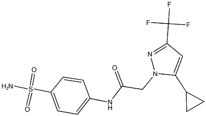 N-[4-(aminosulfonyl)phenyl]-2-[5-cyclopropyl-3-(trifluoromethyl)-1H-pyrazol-1-yl]acetamide Struktur