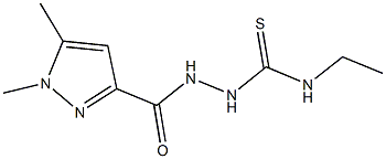 2-[(1,5-dimethyl-1H-pyrazol-3-yl)carbonyl]-N-ethylhydrazinecarbothioamide Struktur