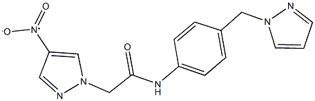 2-{4-nitro-1H-pyrazol-1-yl}-N-[4-(1H-pyrazol-1-ylmethyl)phenyl]acetamide Struktur