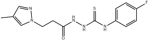 N-(4-fluorophenyl)-2-[3-(4-methyl-1H-pyrazol-1-yl)propanoyl]hydrazinecarbothioamide Struktur