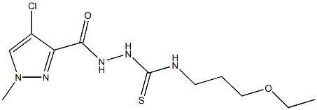 2-[(4-chloro-1-methyl-1H-pyrazol-3-yl)carbonyl]-N-(3-ethoxypropyl)hydrazinecarbothioamide Struktur