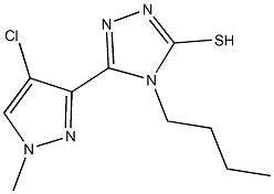 4-butyl-5-(4-chloro-1-methyl-1H-pyrazol-3-yl)-4H-1,2,4-triazole-3-thiol Struktur