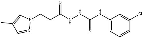 N-(3-chlorophenyl)-2-[3-(4-methyl-1H-pyrazol-1-yl)propanoyl]hydrazinecarbothioamide Struktur