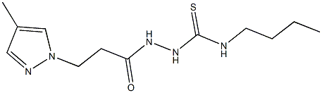 N-butyl-2-[3-(4-methyl-1H-pyrazol-1-yl)propanoyl]hydrazinecarbothioamide Struktur