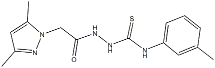 2-[(3,5-dimethyl-1H-pyrazol-1-yl)acetyl]-N-(3-methylphenyl)hydrazinecarbothioamide Struktur