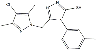 5-[(4-chloro-3,5-dimethyl-1H-pyrazol-1-yl)methyl]-4-(3-methylphenyl)-4H-1,2,4-triazole-3-thiol Struktur