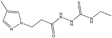 N-ethyl-2-[3-(4-methyl-1H-pyrazol-1-yl)propanoyl]hydrazinecarbothioamide Struktur