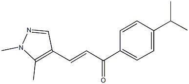 3-(1,5-dimethyl-1H-pyrazol-4-yl)-1-(4-isopropylphenyl)-2-propen-1-one Struktur