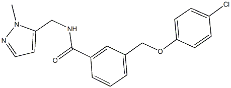 3-[(4-chlorophenoxy)methyl]-N-[(1-methyl-1H-pyrazol-5-yl)methyl]benzamide Struktur