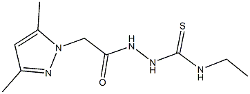 2-[(3,5-dimethyl-1H-pyrazol-1-yl)acetyl]-N-ethylhydrazinecarbothioamide Struktur