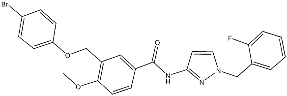 3-[(4-bromophenoxy)methyl]-N-[1-(2-fluorobenzyl)-1H-pyrazol-3-yl]-4-methoxybenzamide Struktur