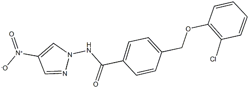 4-[(2-chlorophenoxy)methyl]-N-{4-nitro-1H-pyrazol-1-yl}benzamide Struktur