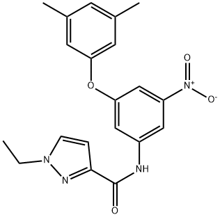 N-{3-(3,5-dimethylphenoxy)-5-nitrophenyl}-1-ethyl-1H-pyrazole-3-carboxamide Struktur