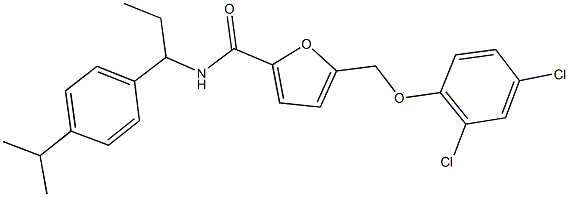 5-[(2,4-dichlorophenoxy)methyl]-N-[1-(4-isopropylphenyl)propyl]-2-furamide Struktur