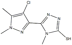 5-(4-chloro-1,5-dimethyl-1H-pyrazol-3-yl)-4-methyl-4H-1,2,4-triazol-3-yl hydrosulfide Struktur