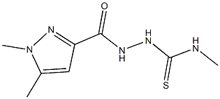 2-[(1,5-dimethyl-1H-pyrazol-3-yl)carbonyl]-N-methylhydrazinecarbothioamide Struktur