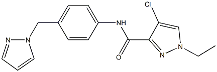 4-chloro-1-ethyl-N-[4-(1H-pyrazol-1-ylmethyl)phenyl]-1H-pyrazole-3-carboxamide Struktur