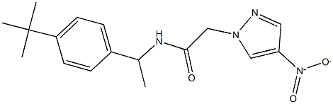 N-[1-(4-tert-butylphenyl)ethyl]-2-{4-nitro-1H-pyrazol-1-yl}acetamide Struktur