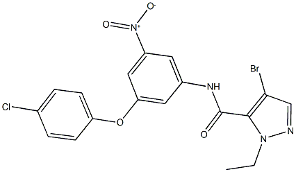 4-bromo-N-{3-(4-chlorophenoxy)-5-nitrophenyl}-1-ethyl-1H-pyrazole-5-carboxamide Struktur