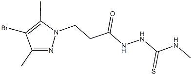 2-[3-(4-bromo-3,5-dimethyl-1H-pyrazol-1-yl)propanoyl]-N-methylhydrazinecarbothioamide Struktur