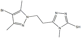 5-[2-(4-bromo-3,5-dimethyl-1H-pyrazol-1-yl)ethyl]-4-methyl-4H-1,2,4-triazole-3-thiol Struktur