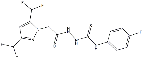 2-{[3,5-bis(difluoromethyl)-1H-pyrazol-1-yl]acetyl}-N-(4-fluorophenyl)hydrazinecarbothioamide Struktur