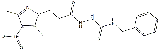 N-benzyl-2-(3-{4-nitro-3,5-dimethyl-1H-pyrazol-1-yl}propanoyl)hydrazinecarbothioamide Struktur