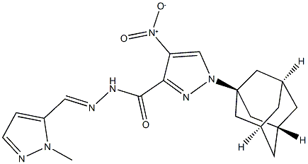 1-(1-adamantyl)-4-nitro-N'-[(1-methyl-1H-pyrazol-5-yl)methylene]-1H-pyrazole-3-carbohydrazide Struktur