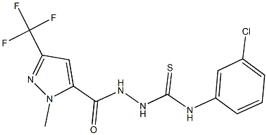 N-(3-chlorophenyl)-2-{[1-methyl-3-(trifluoromethyl)-1H-pyrazol-5-yl]carbonyl}hydrazinecarbothioamide Struktur