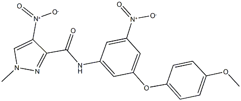 4-nitro-N-[3-nitro-5-(4-methoxyphenoxy)phenyl]-1-methyl-1H-pyrazole-3-carboxamide Struktur