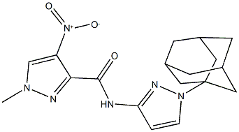 N-[1-(1-adamantyl)-1H-pyrazol-3-yl]-4-nitro-1-methyl-1H-pyrazole-3-carboxamide Struktur