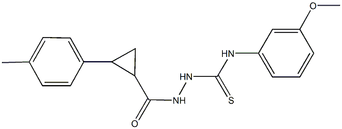 N-(3-methoxyphenyl)-2-{[2-(4-methylphenyl)cyclopropyl]carbonyl}hydrazinecarbothioamide Struktur