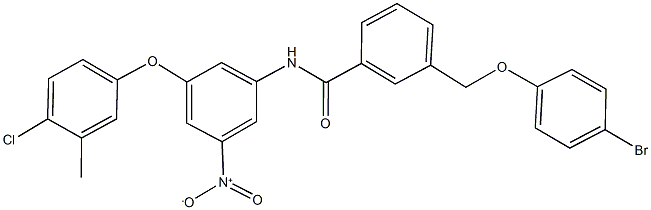 3-[(4-bromophenoxy)methyl]-N-{3-(4-chloro-3-methylphenoxy)-5-nitrophenyl}benzamide Struktur