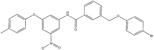 3-[(4-bromophenoxy)methyl]-N-[3-nitro-5-(4-methylphenoxy)phenyl]benzamide Struktur