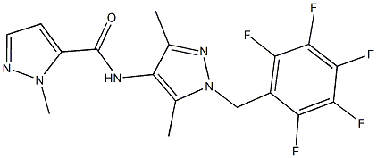 N-[3,5-dimethyl-1-(2,3,4,5,6-pentafluorobenzyl)-1H-pyrazol-4-yl]-1-methyl-1H-pyrazole-5-carboxamide Struktur