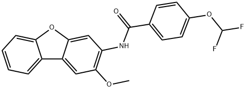 4-(difluoromethoxy)-N-(2-methoxydibenzo[b,d]furan-3-yl)benzamide Struktur