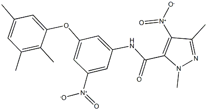 4-nitro-N-[3-nitro-5-(2,3,5-trimethylphenoxy)phenyl]-1,3-dimethyl-1H-pyrazole-5-carboxamide Struktur