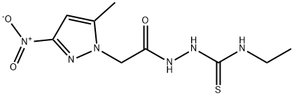 N-ethyl-2-({3-nitro-5-methyl-1H-pyrazol-1-yl}acetyl)hydrazinecarbothioamide Struktur