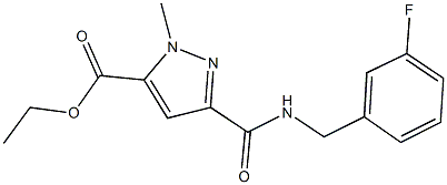 ethyl 3-{[(3-fluorobenzyl)amino]carbonyl}-1-methyl-1H-pyrazole-5-carboxylate Struktur