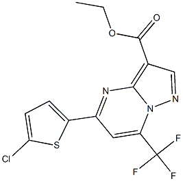 ethyl 5-(5-chloro-2-thienyl)-7-(trifluoromethyl)pyrazolo[1,5-a]pyrimidine-3-carboxylate Struktur