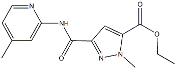 ethyl 1-methyl-3-{[(4-methyl-2-pyridinyl)amino]carbonyl}-1H-pyrazole-5-carboxylate Struktur