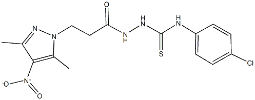 N-(4-chlorophenyl)-2-(3-{4-nitro-3,5-dimethyl-1H-pyrazol-1-yl}propanoyl)hydrazinecarbothioamide Struktur