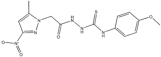 2-({3-nitro-5-methyl-1H-pyrazol-1-yl}acetyl)-N-(4-methoxyphenyl)hydrazinecarbothioamide Struktur