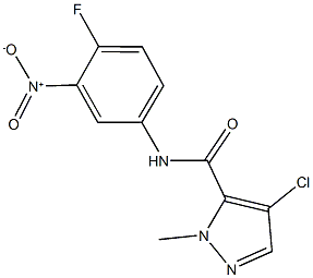 4-chloro-N-{4-fluoro-3-nitrophenyl}-1-methyl-1H-pyrazole-5-carboxamide Struktur