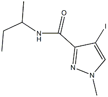 N-(sec-butyl)-4-iodo-1-methyl-1H-pyrazole-3-carboxamide Struktur