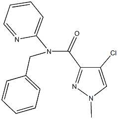 N-benzyl-4-chloro-1-methyl-N-(2-pyridinyl)-1H-pyrazole-3-carboxamide Struktur